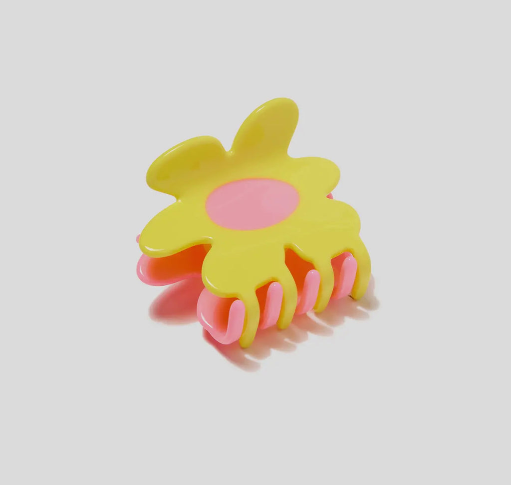 CHUNKS flower claw in yellow + pink