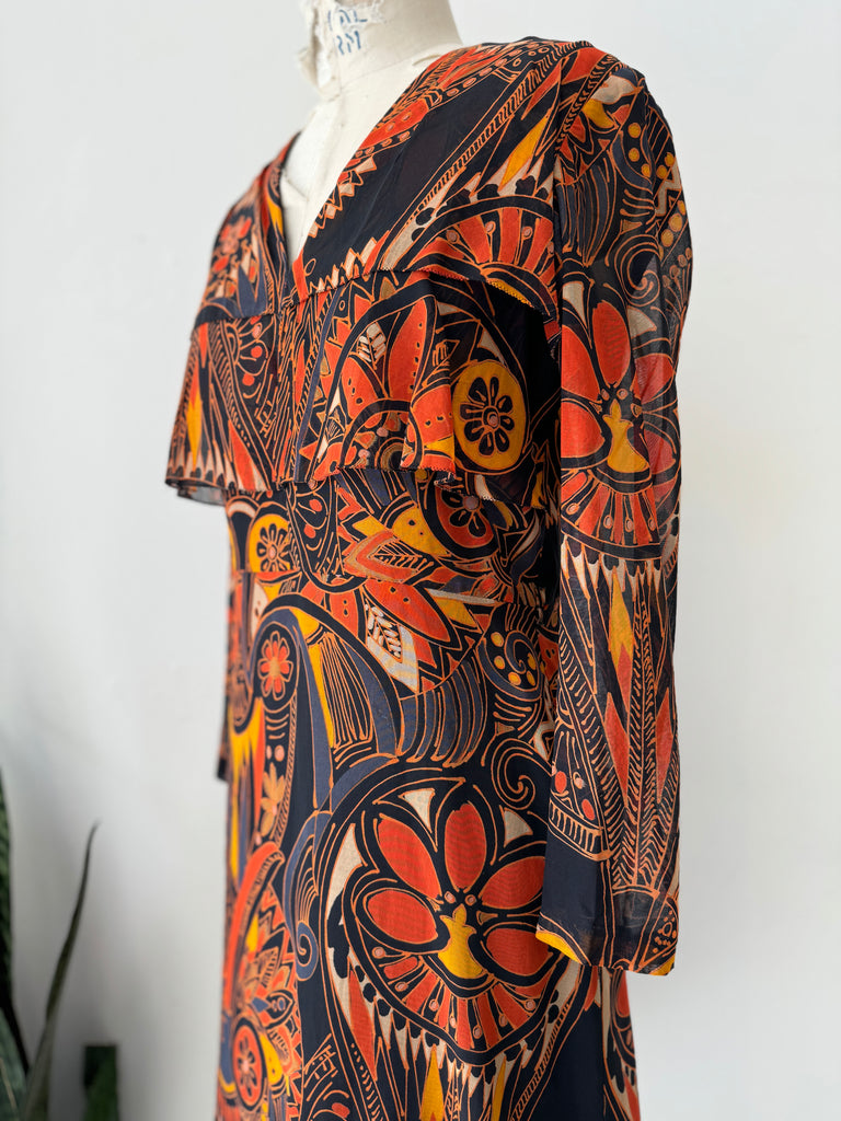 Vintage Italian chiffon with all over print Dress