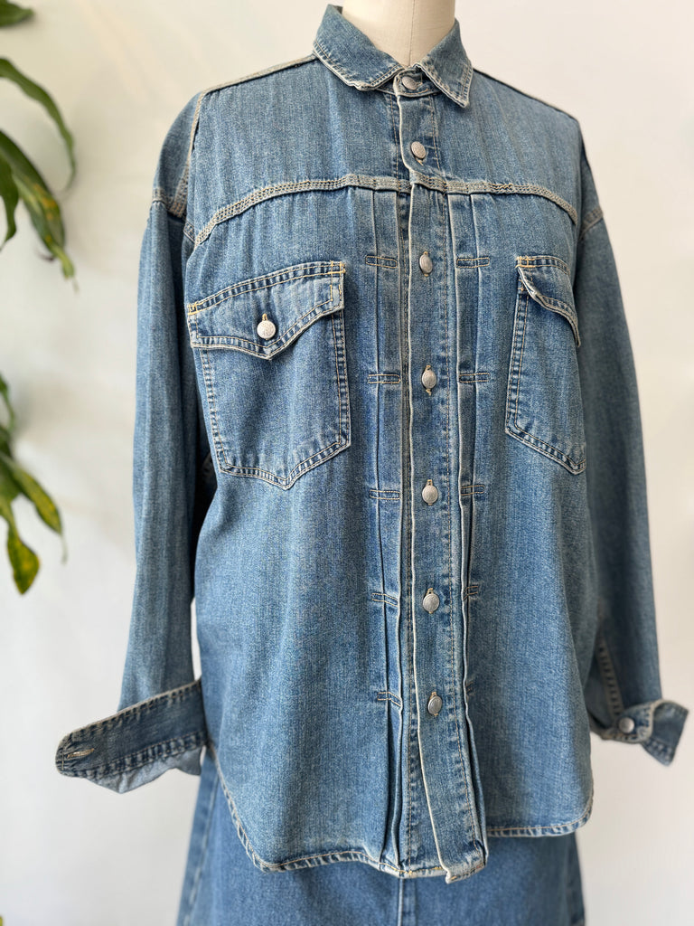 Vintage denim button up top