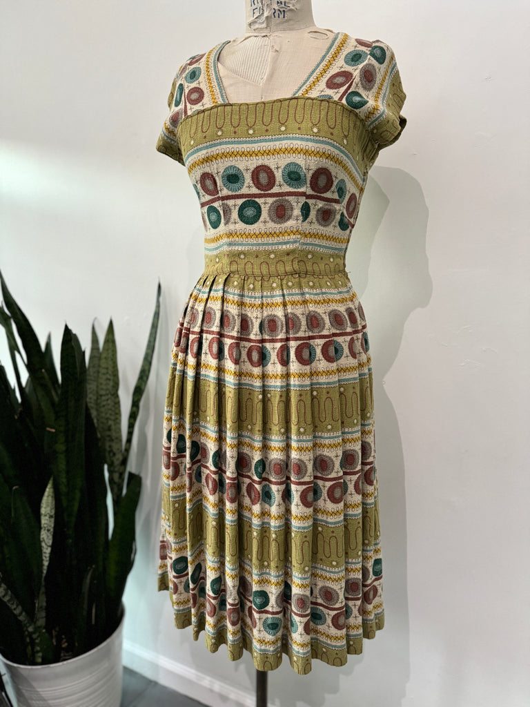 Late 1940’s printed vintage dress