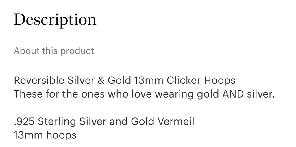 Silver and gold 13mm tiny hoops