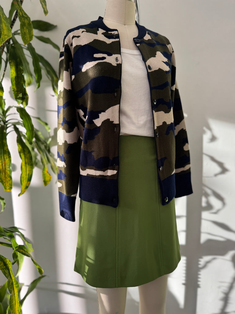 Camo knit cardigan