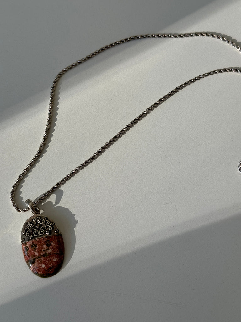 Inakite Stone and Sterling necklace