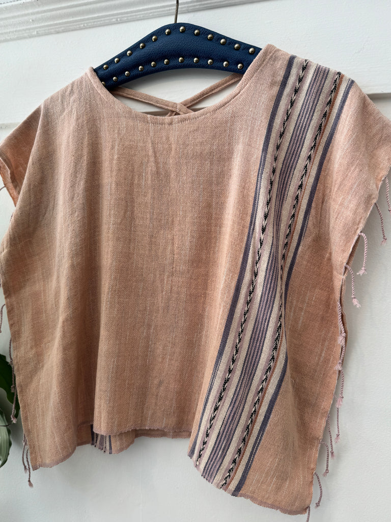 Woven cotton cropped box top