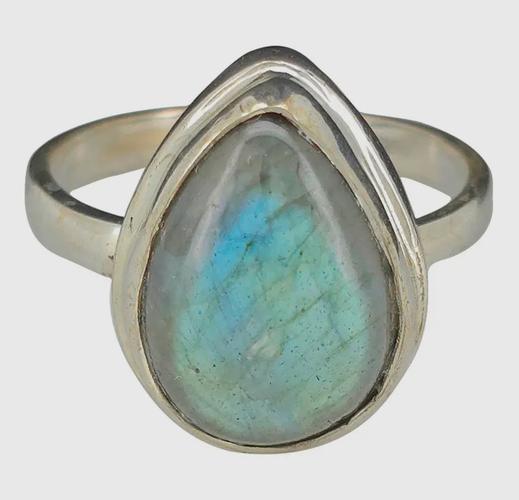 Labradorite sterling silver ring size 6