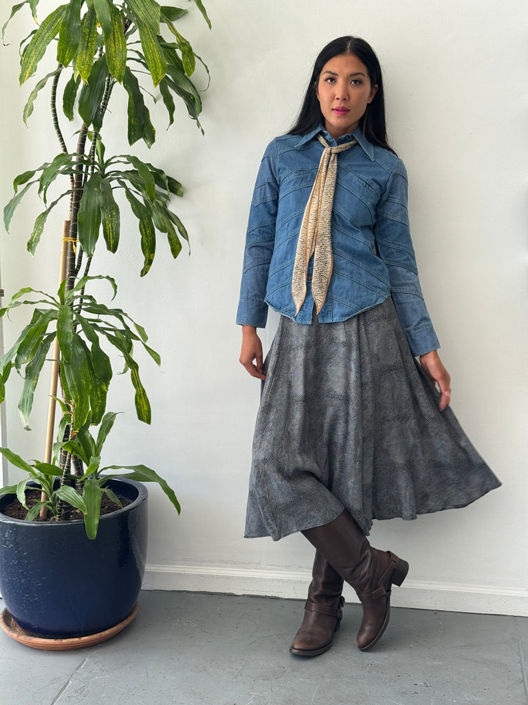1970’s denim button up top