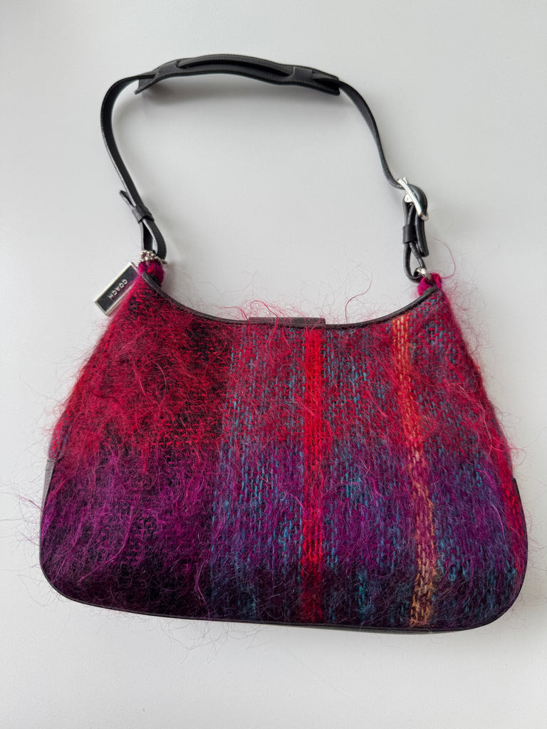 Coach mohair and leather purse