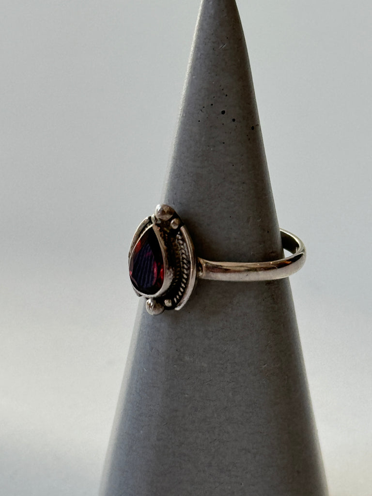 Sterling silver and garnet ring size 9