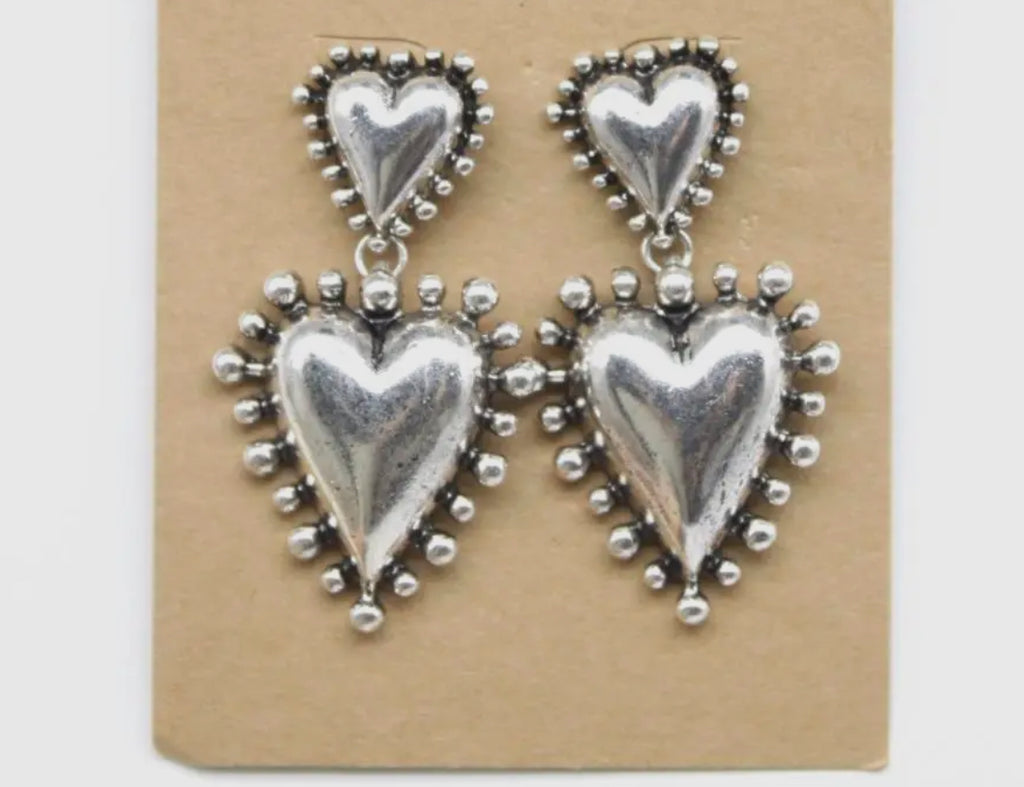 Double heart earrings