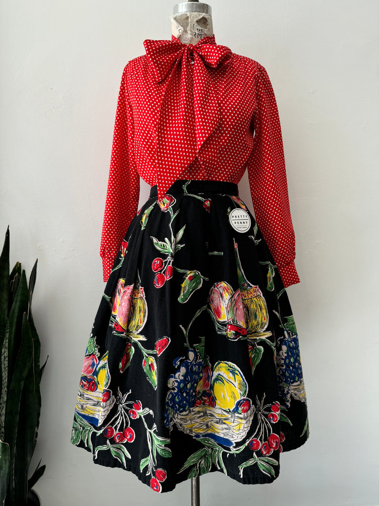 Vintage novelty print skirt waist 27|30”