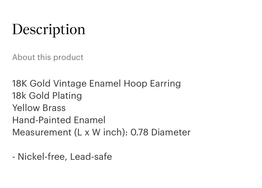 Enamel hoop earrings
