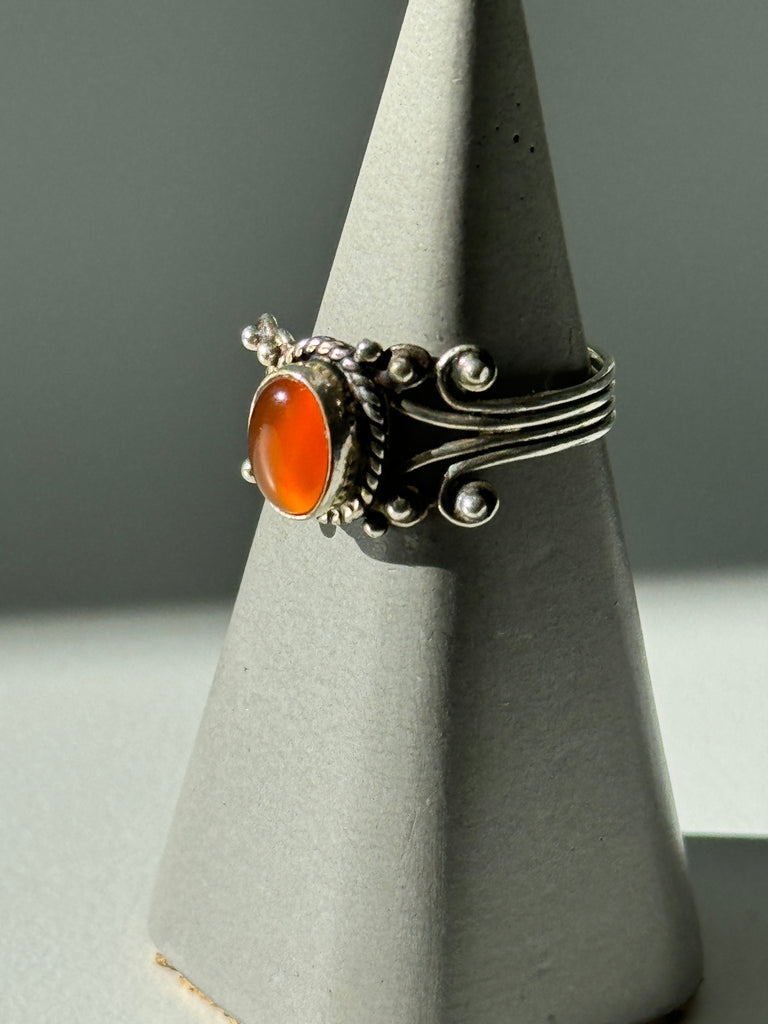 carnelian and silver ring size size 8