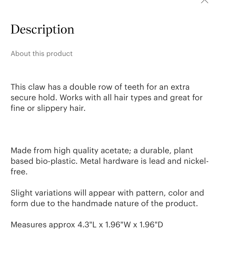 Chunks jojo claw in large hazel sparkle