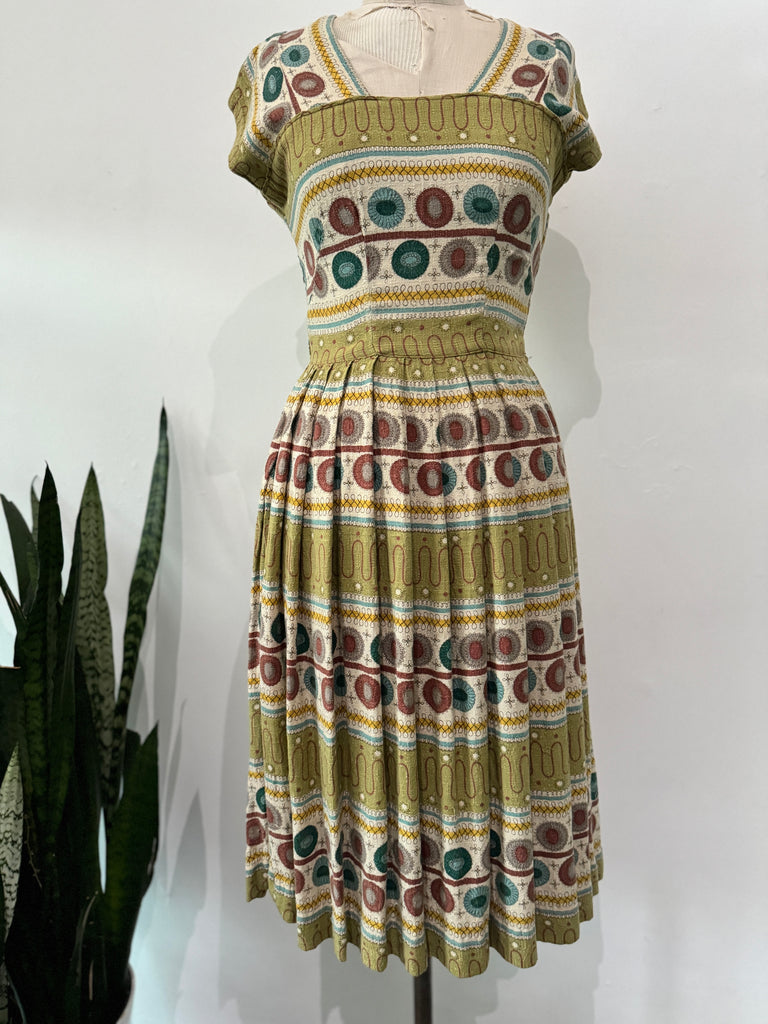 Late 1940’s printed vintage dress