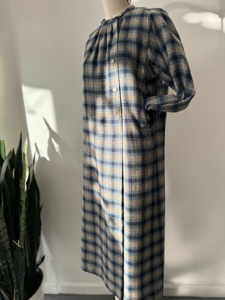 Vintage plaid wool blend dress