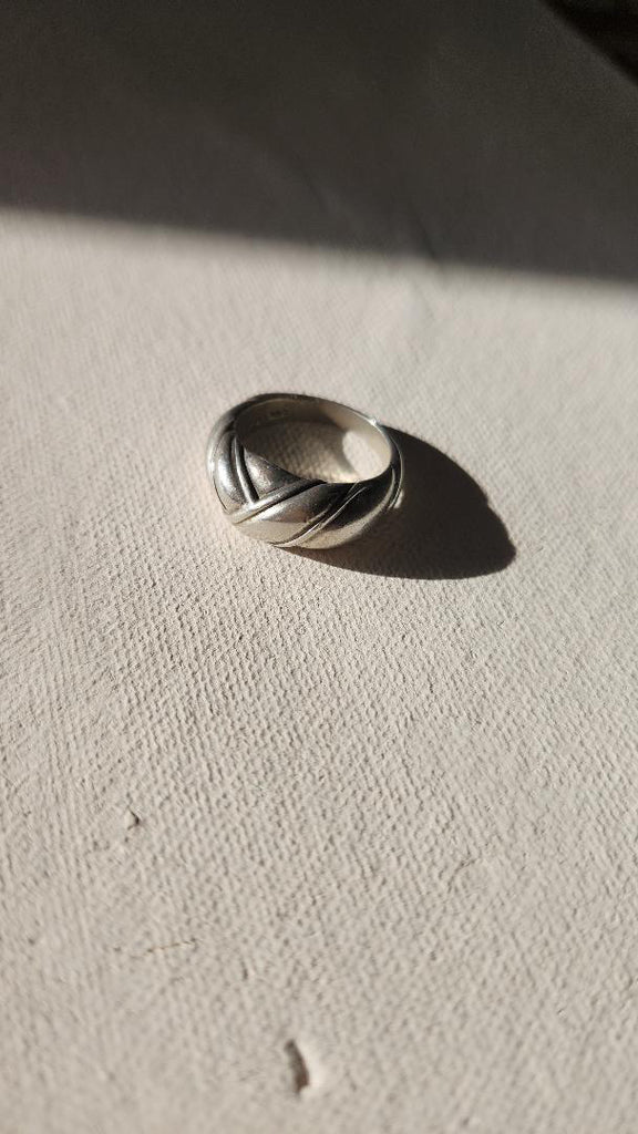 Vintage French sterling dome braided ring size 7.25