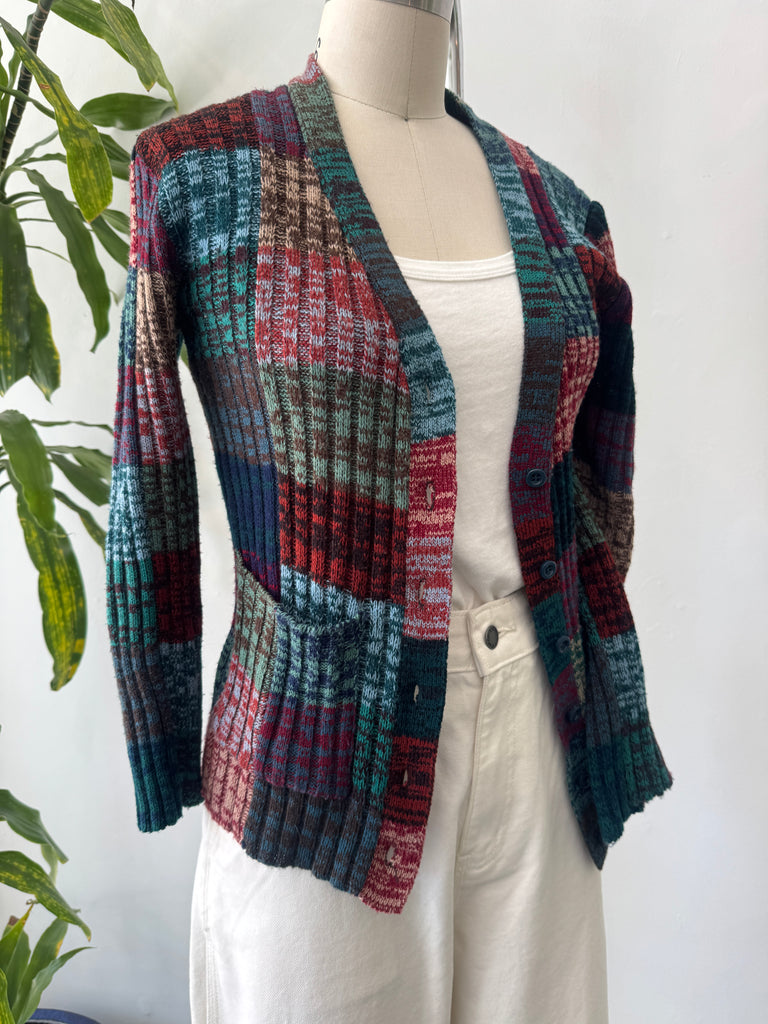 1970’s space dye cardigan sweater