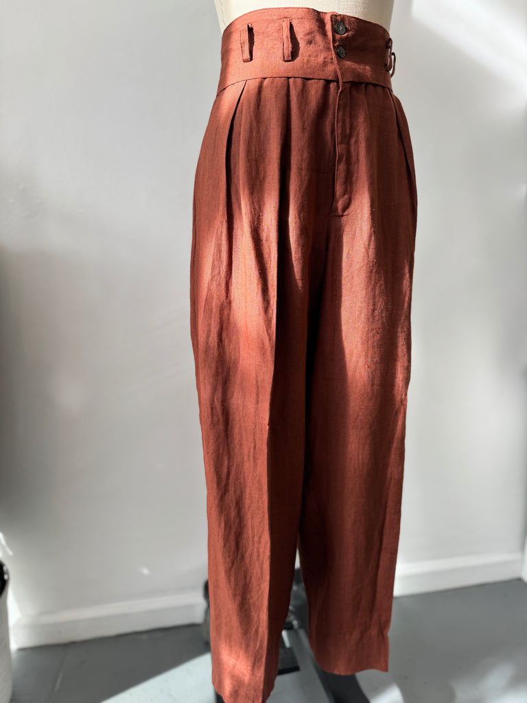 High waist linen pants