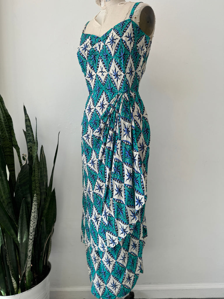 Vintage 1950’s print with sequins Dress