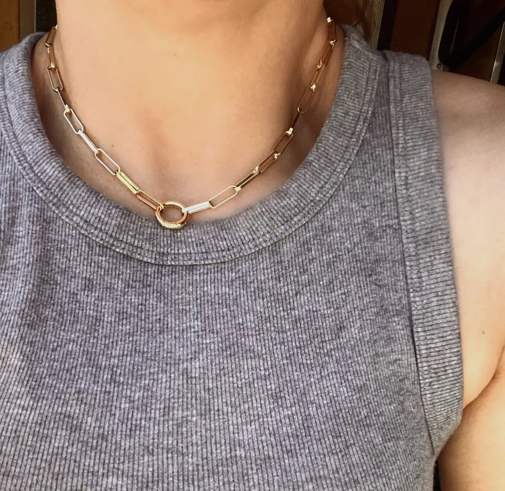 18 kt gold fill paperclip chain