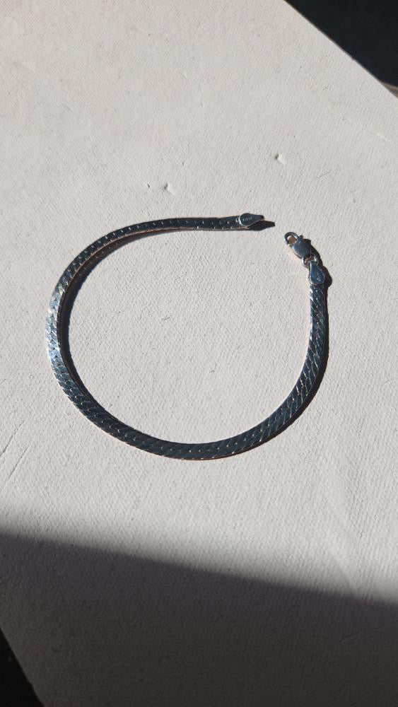 Sterling snake herringbone chain bracelet