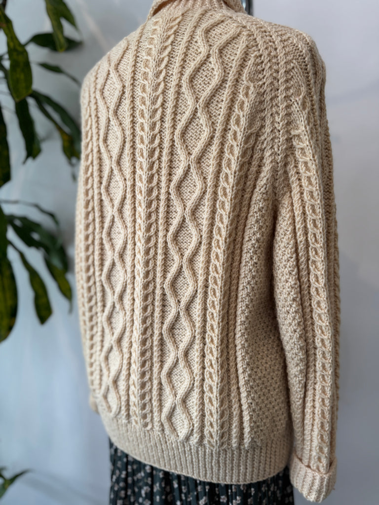 Vintage wool fisherman cardigan outerwear