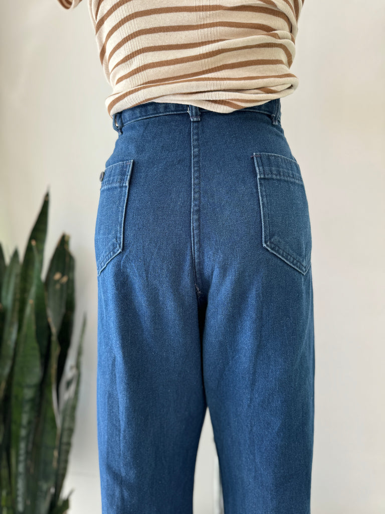 1970’s denim bell bottom utility pants