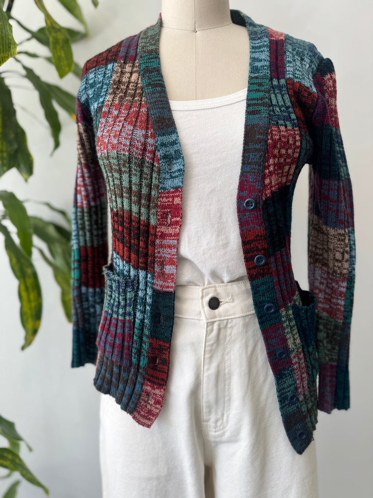 1970’s space dye cardigan sweater