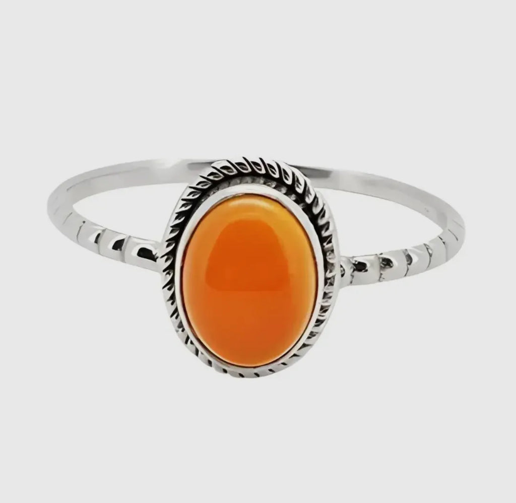 Red onyx and sterling ring size 8