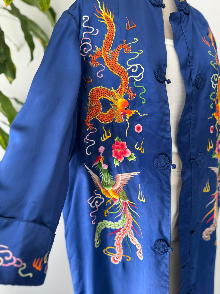 Vintage silk embroidered outerwear