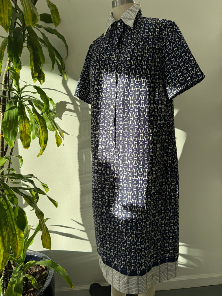 Vintage chain link novelty print dress