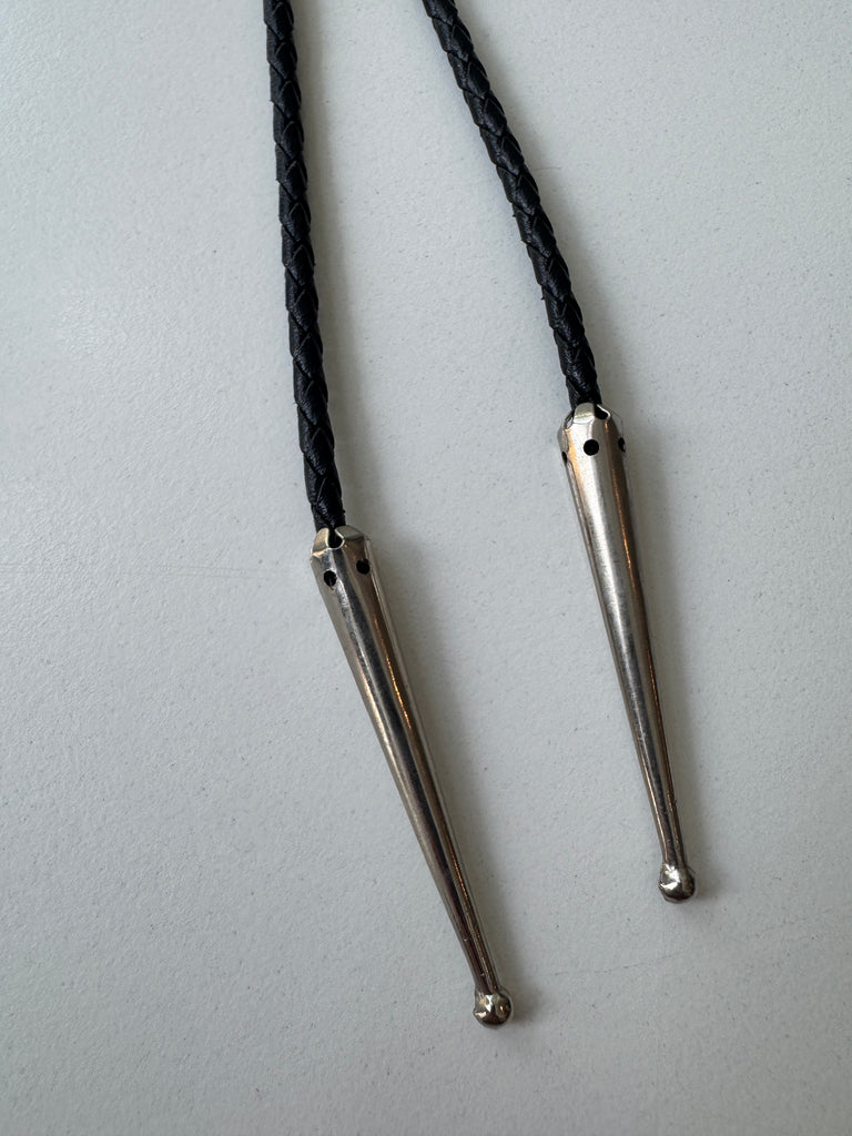 Leather braided bolo tie