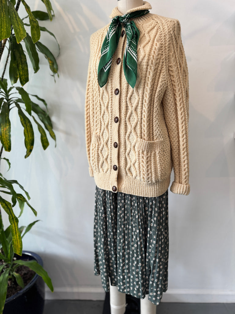 Vintage wool fisherman cardigan outerwear