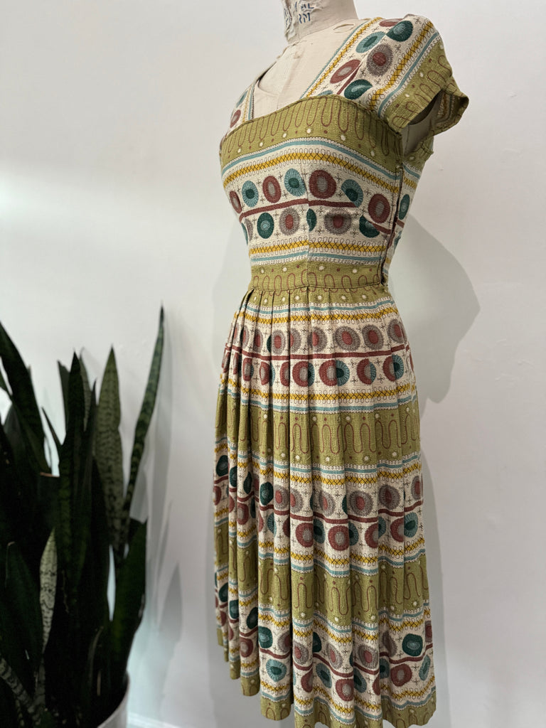 Late 1940’s printed vintage dress