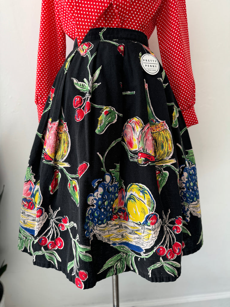 Vintage novelty print skirt waist 27|30”