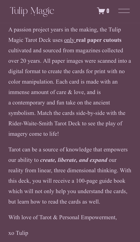 Tulip Magic Tarot Deck