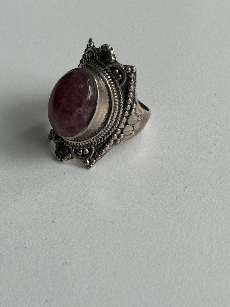 Lepidolite and sterling silver ring size 7.5