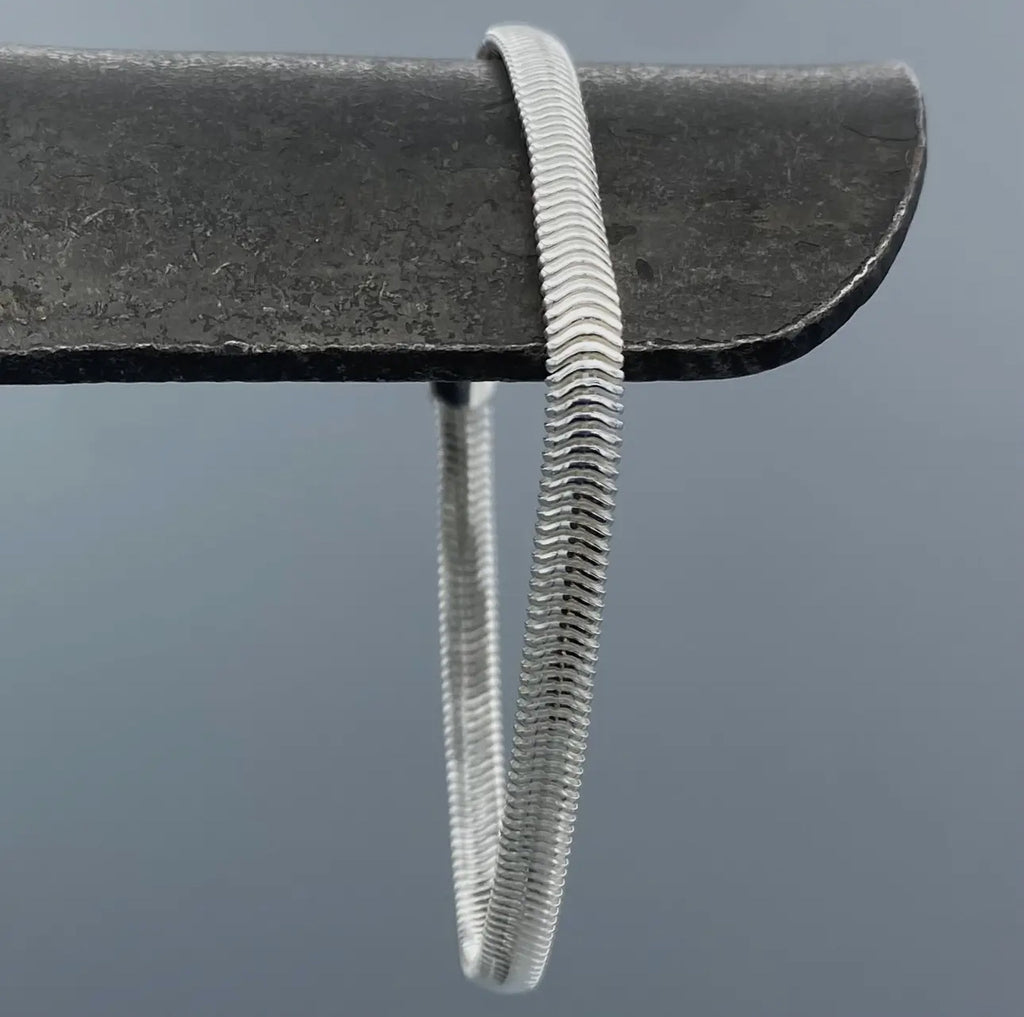 4 mm sterling silver oval snake chain bracelet