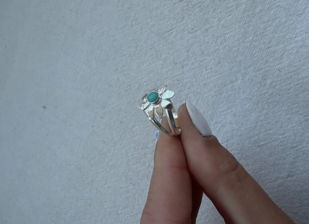 Turquoise and sterling silver ring size 7