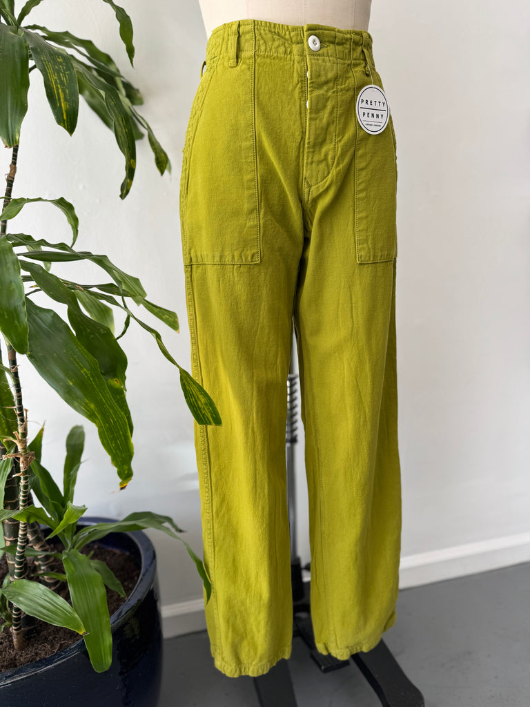 Chartreuse over dyed Stan Ray Pants