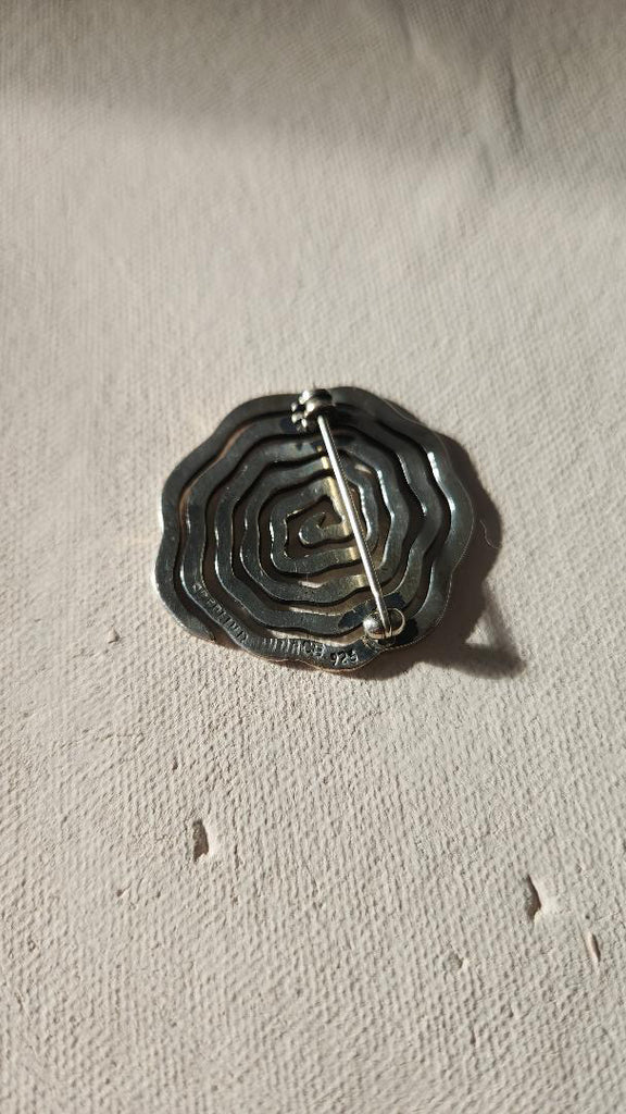 Vintage Sterling squiggle swirl brooch chunky Sterling silver