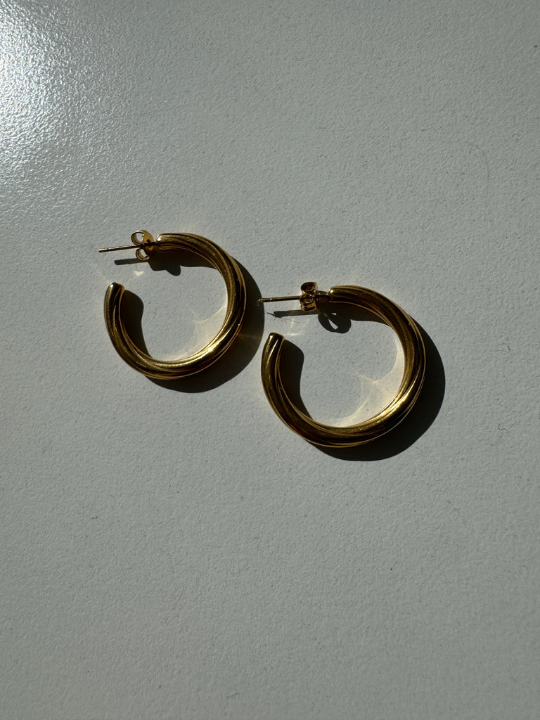 Gold filled hoops “1”