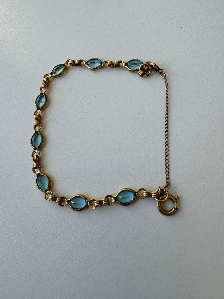 Gold Fill and blue topaz bracelet