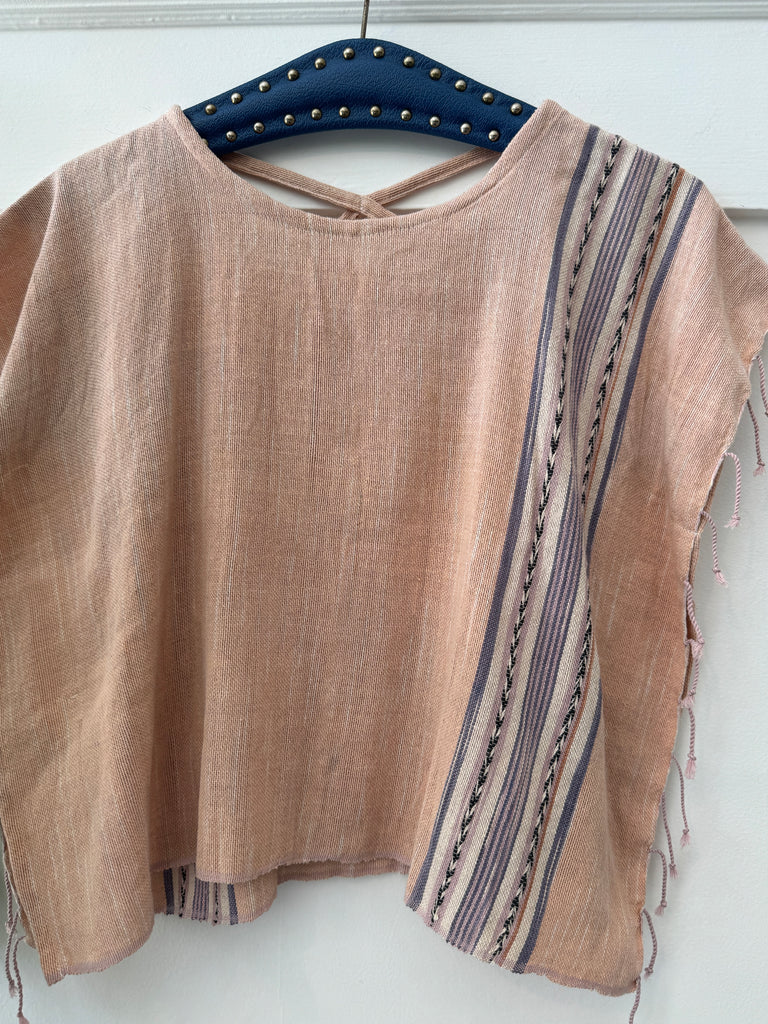 Woven cotton cropped box top