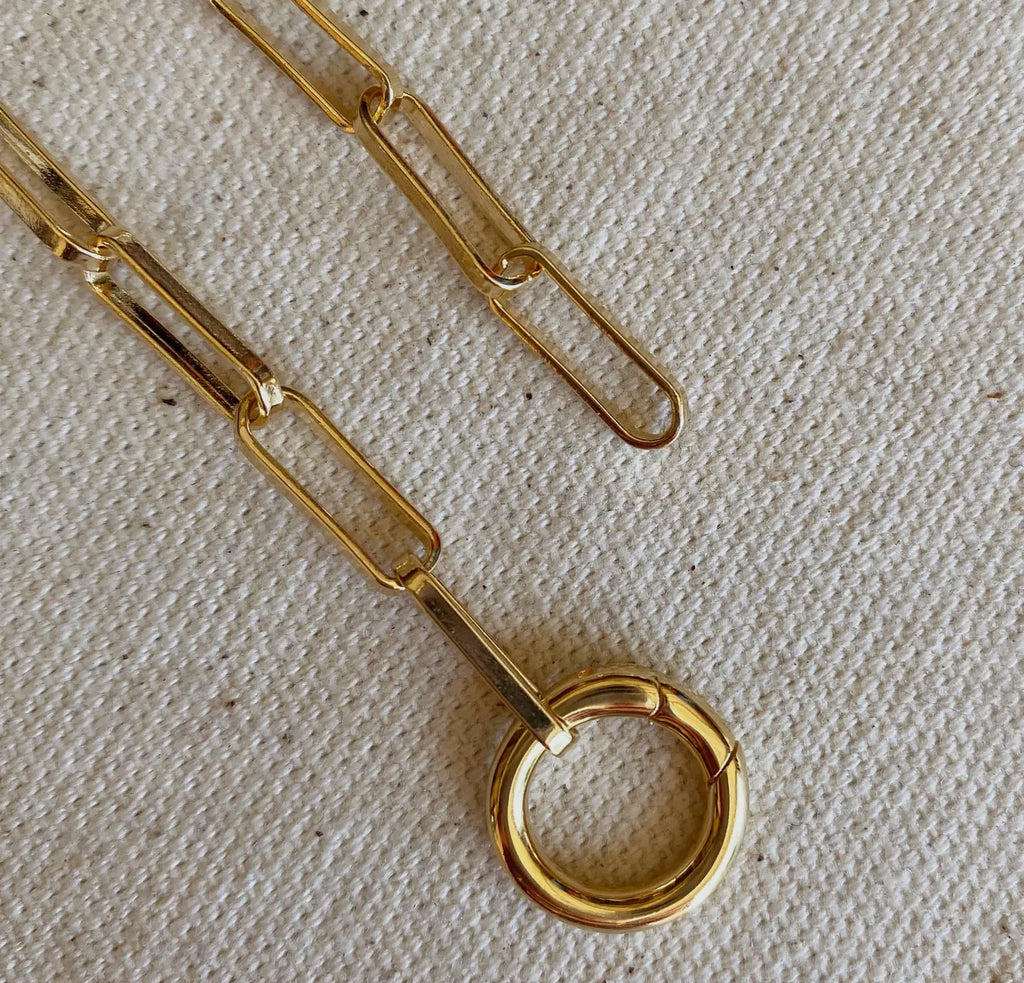 18 kt gold fill paperclip chain