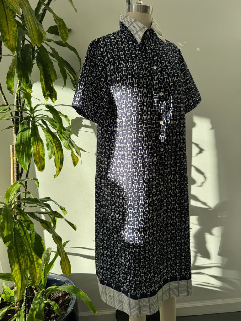 Vintage chain link novelty print dress
