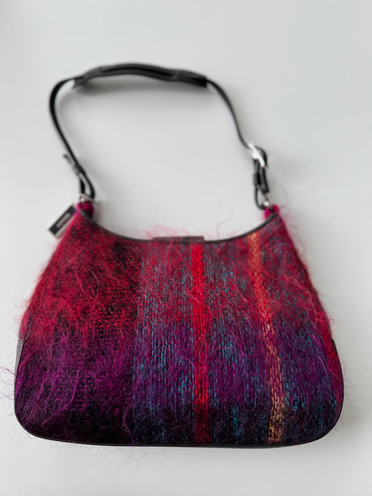 Coach mohair and leather purse