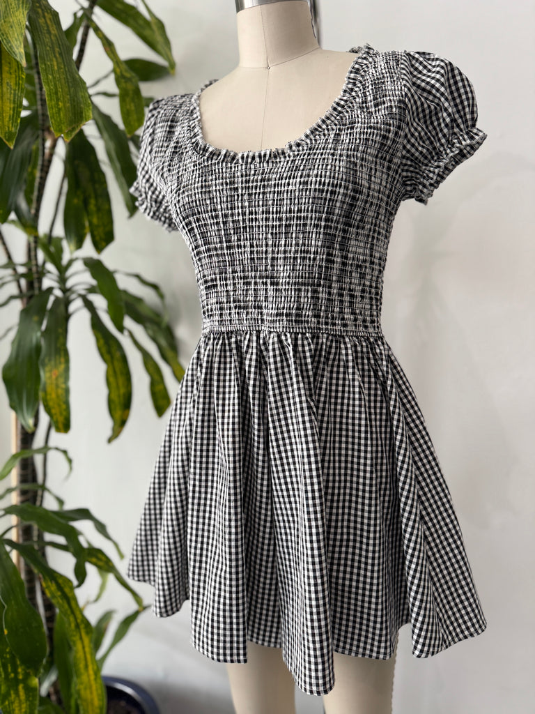 Gingham shorts romper