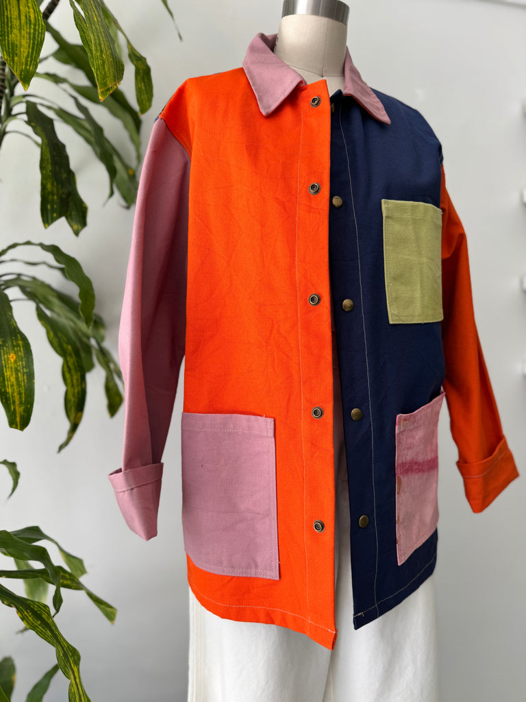 Patchwork chore coat