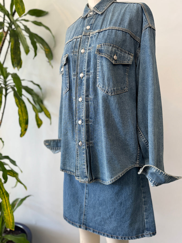 Vintage denim button up top